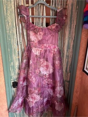 Lulus Floral Ruffle Off the Shoulder floral Party Dress - worn once